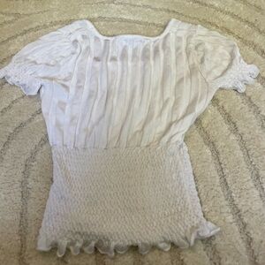 Bebe white scrunched top size small